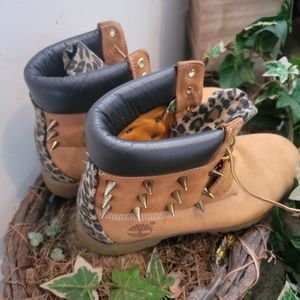 Rare Vintage Spiked Leopard Timberlands
